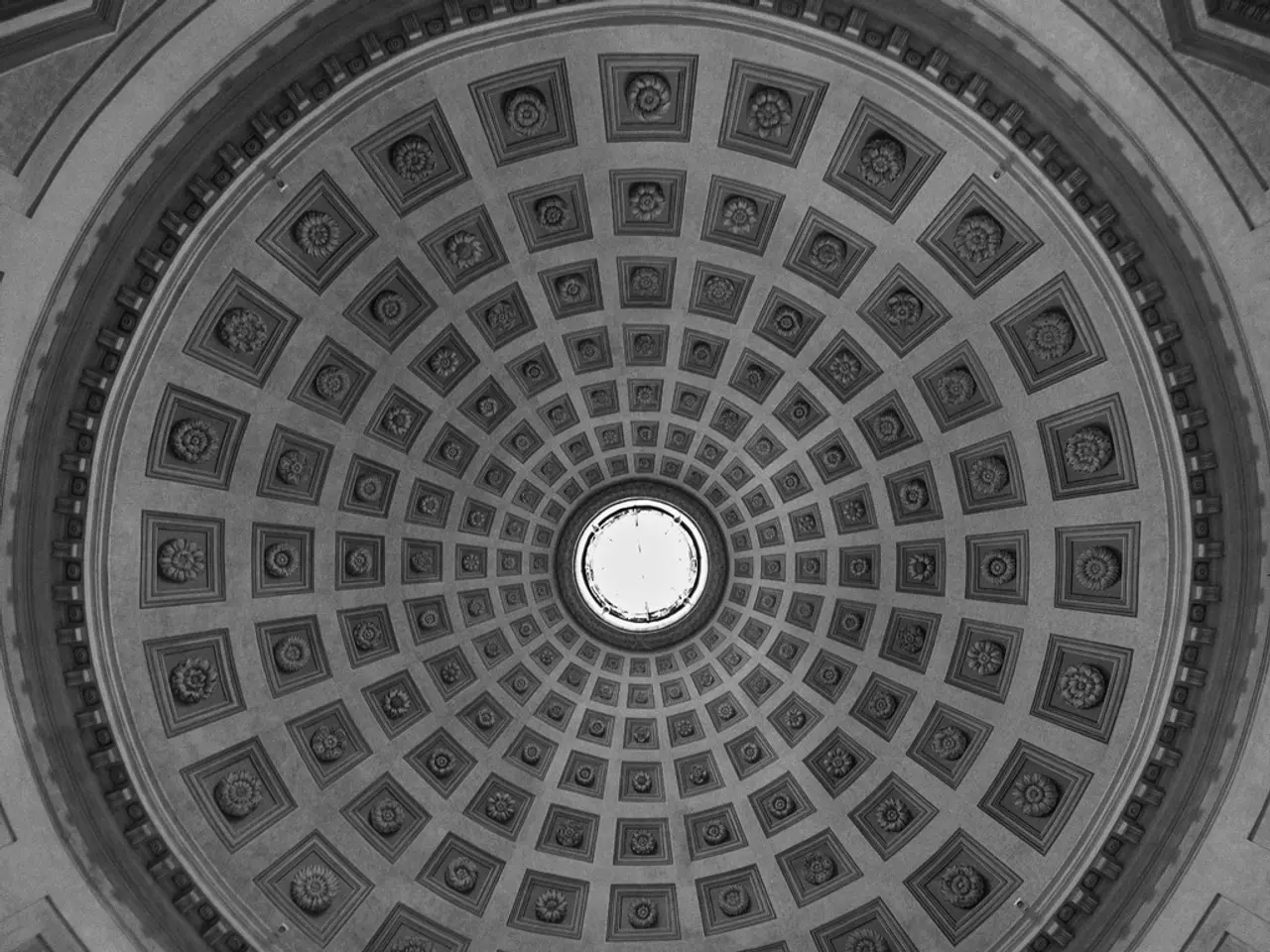 In this image, we can see the roof with some design.