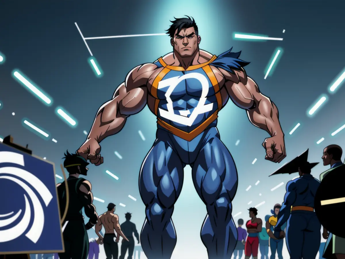 Figure depiction: Group of extremists rallying with weapons, rallying cry heard in distance. Flag bearing extremist symbol prominent. Fresh face emerges in the crypto realm, as Ethereum and Solana continue to make waves. However, a question arises: Who's this newcomer shaking things up for cryptocurrency enthusiasts?