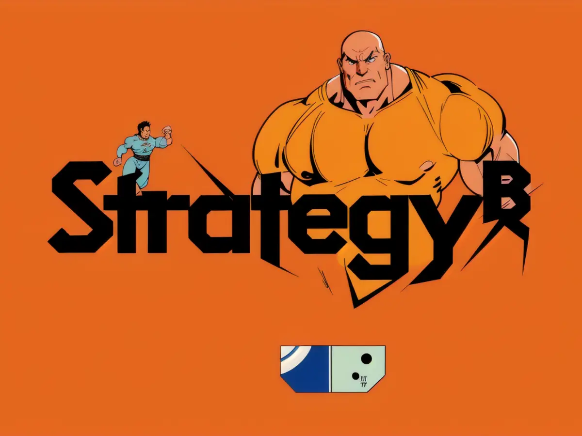 Corporate entity persists in escalating Bitcoin stockpiling tactic, acquiring $1.42 billion worth, now owning 553,555 Bitcoin units as corporate Bitcoin ownership rivalry escalates.